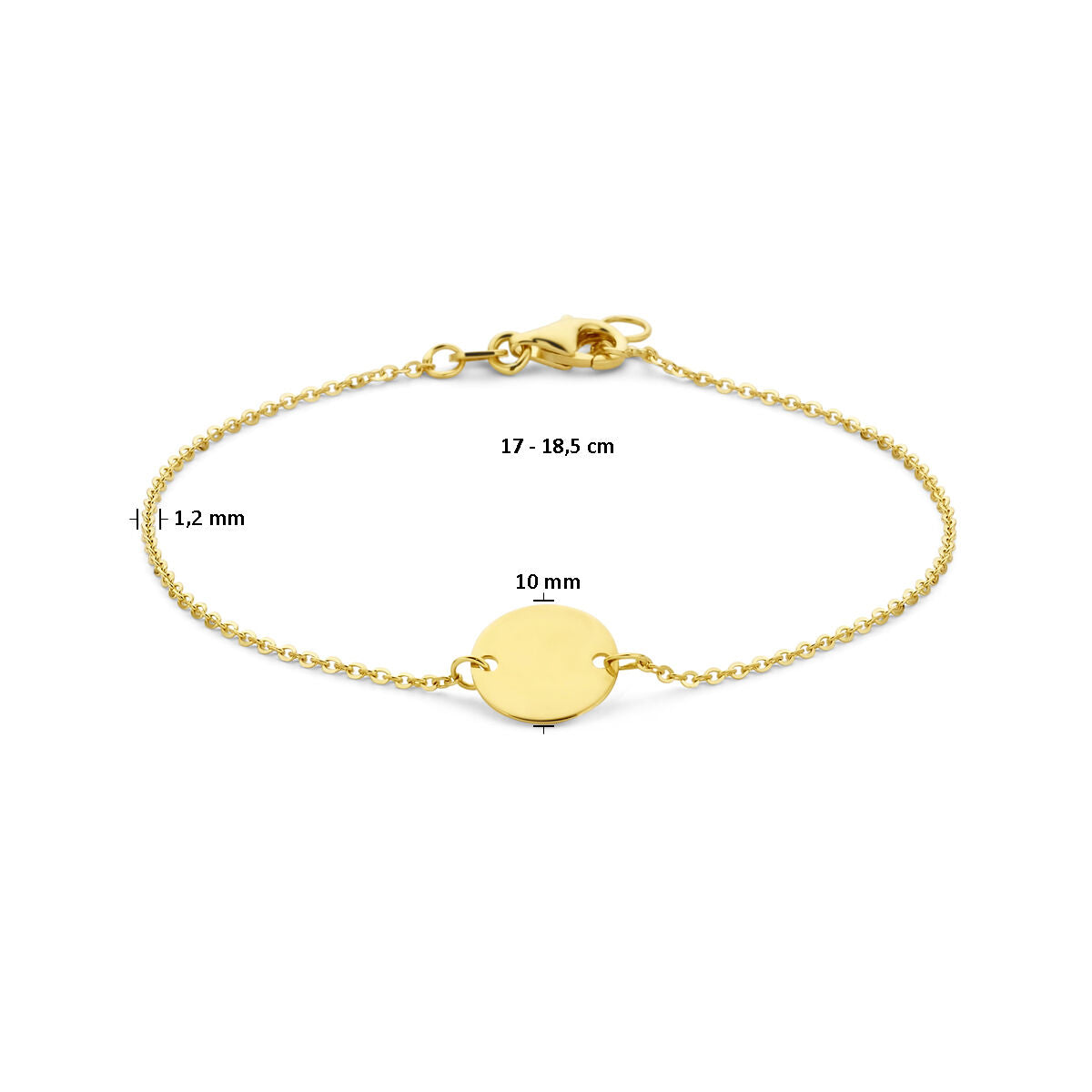 bracelet cercle 17 - 18,5 cm 14K or jaune