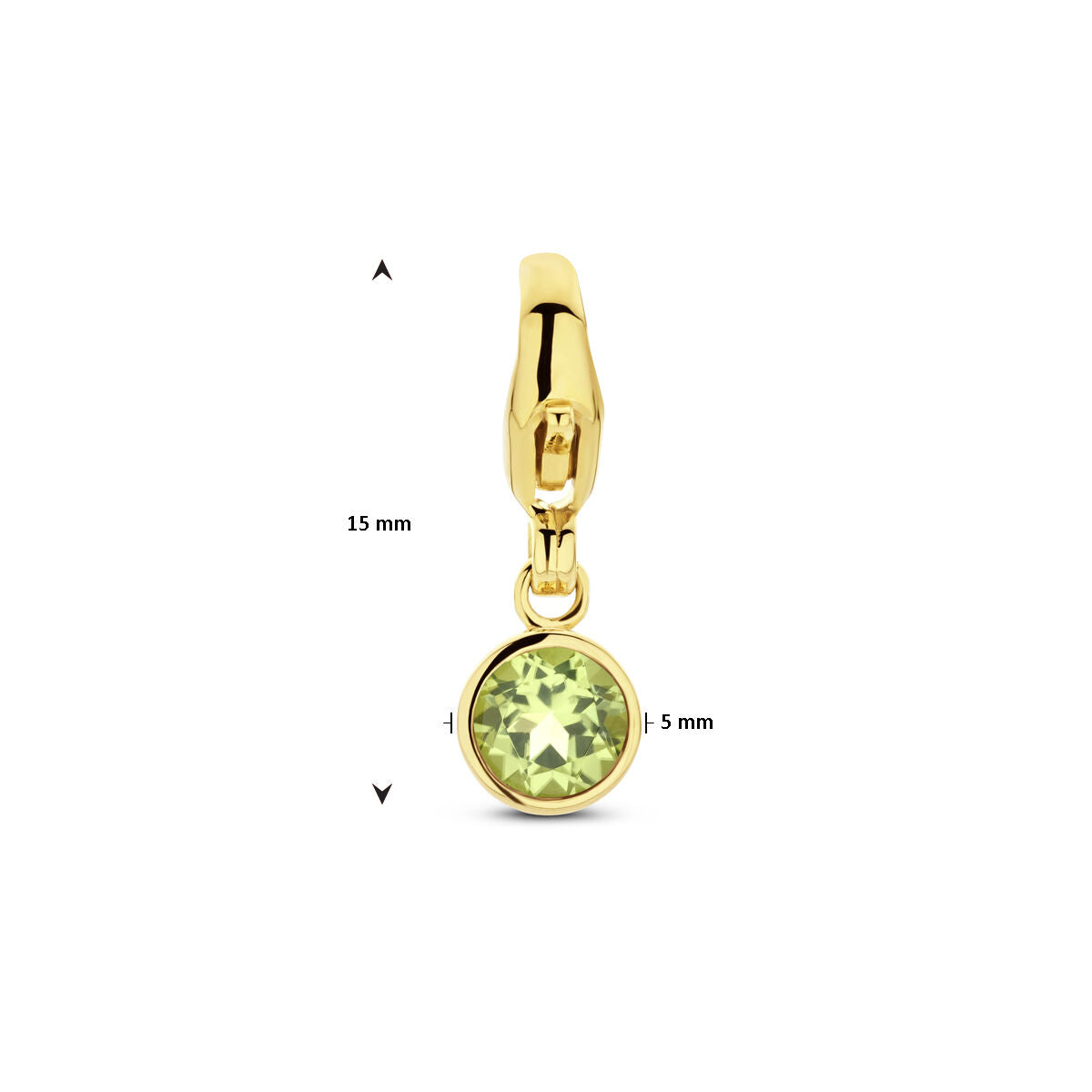 breloque avec pierre de naissance en or jaune 14K