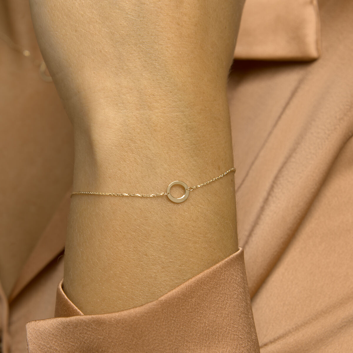 bracelet rond 16,5 - 17,5 - 18,5 cm or jaune 14K