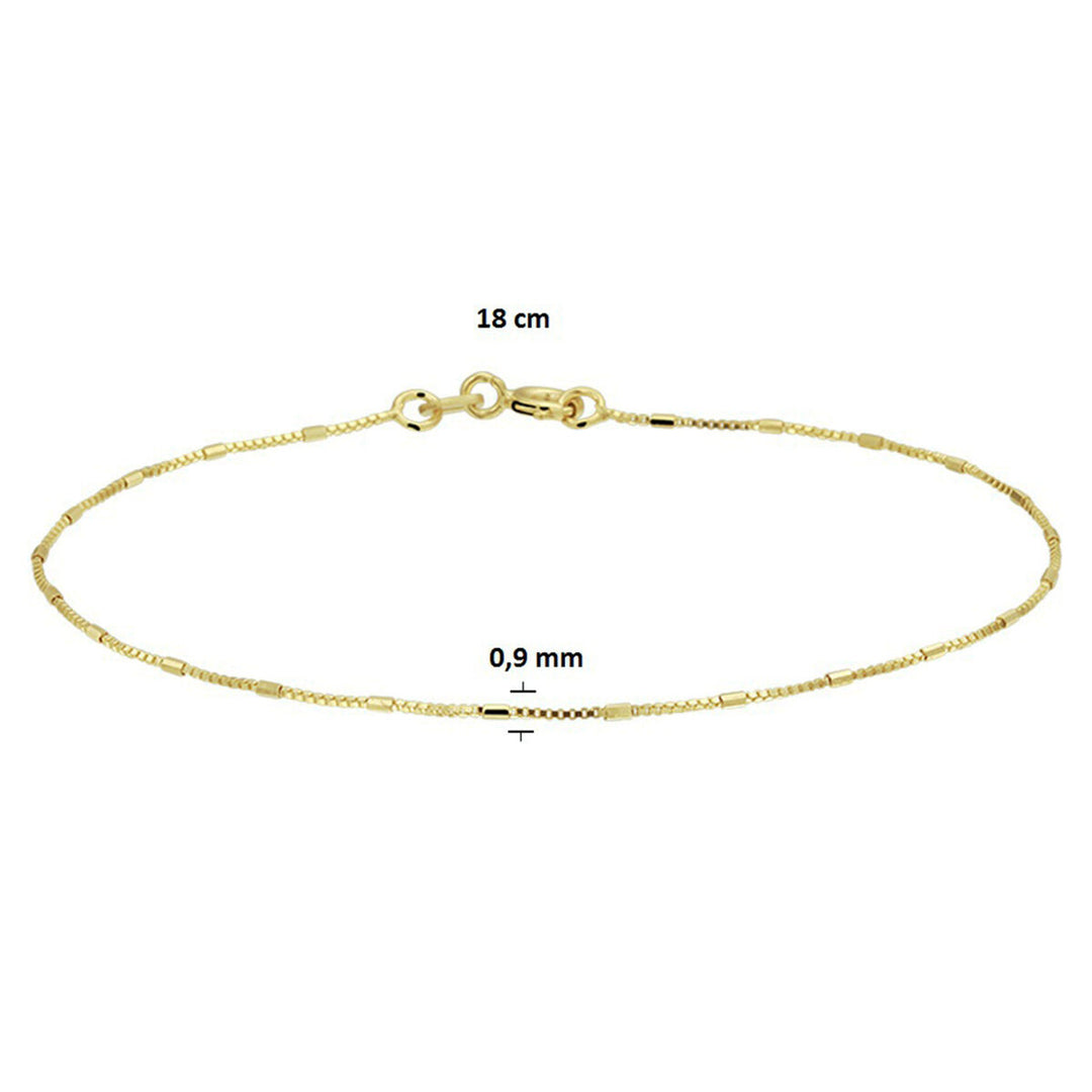 armband venetiaans en staafjes 0,9 mm 18 cm 14K geelgoud