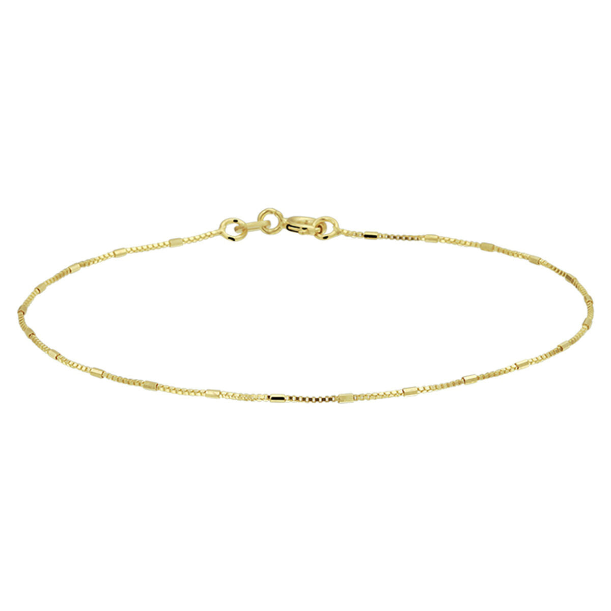 Bracelet en or jaune 14K avec des éléments vénitiens et des barres de 0,9 mm, longueur 18 cm.
