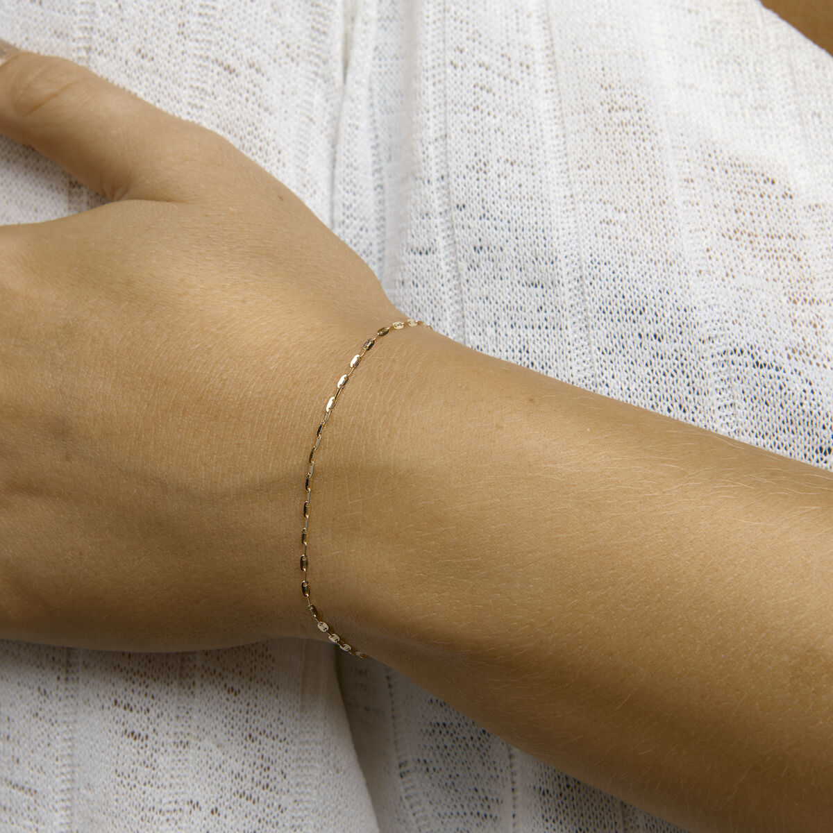 bracelet plaques 1,5 mm 16 - 17 - 18 cm or jaune 14K
