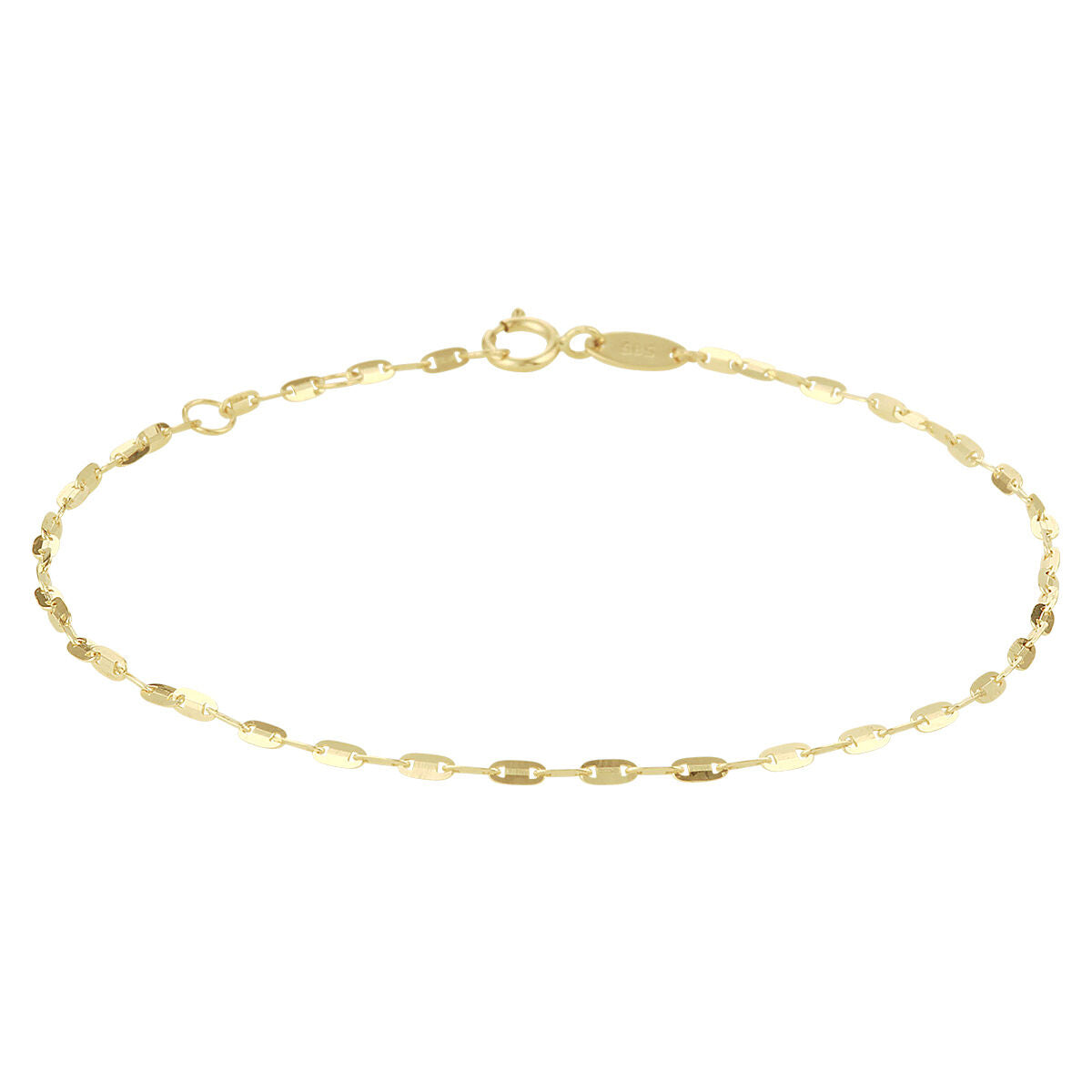 Bracelet en or jaune 14K avec maillons ovales, disponible en 16, 17 et 18 cm.