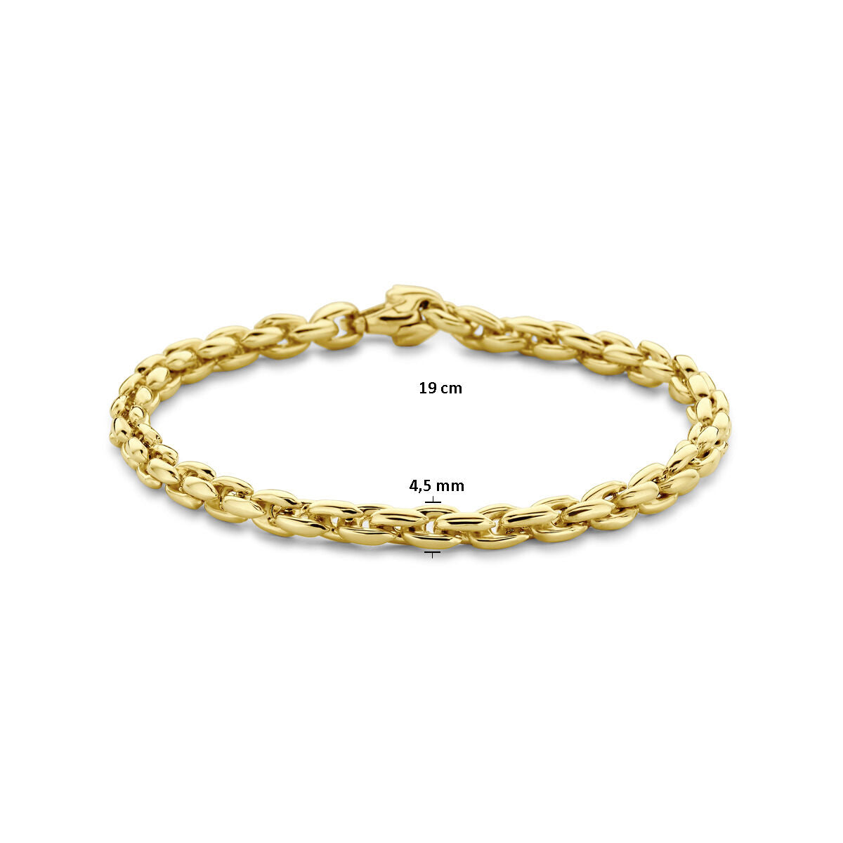 bracelet fantaisie maille 4,5 mm 19 cm 14K or jaune