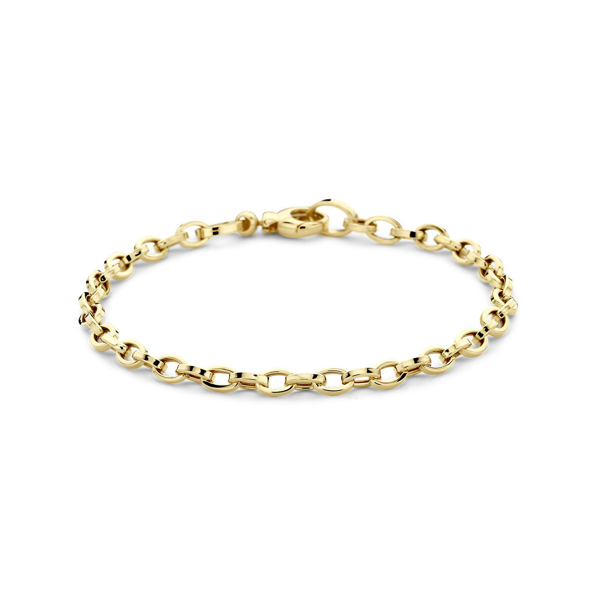 Bracelet en or jaune 14K de 4,0 mm et 18,5 cm avec maillons ovales.