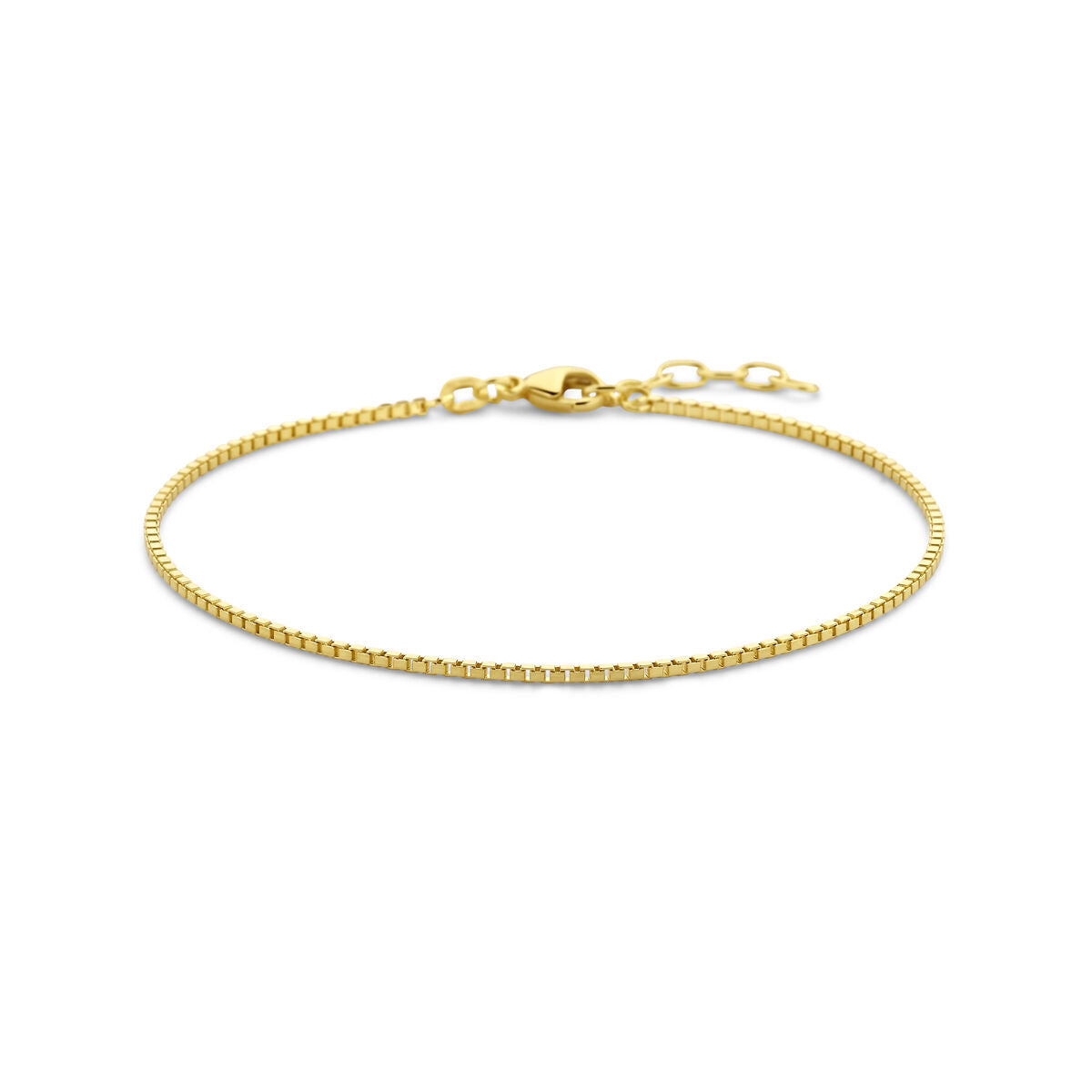 Bracelet vénitien en or jaune 14 carats, 1,3 mm d'épaisseur, longueur de 19 + 2 cm.