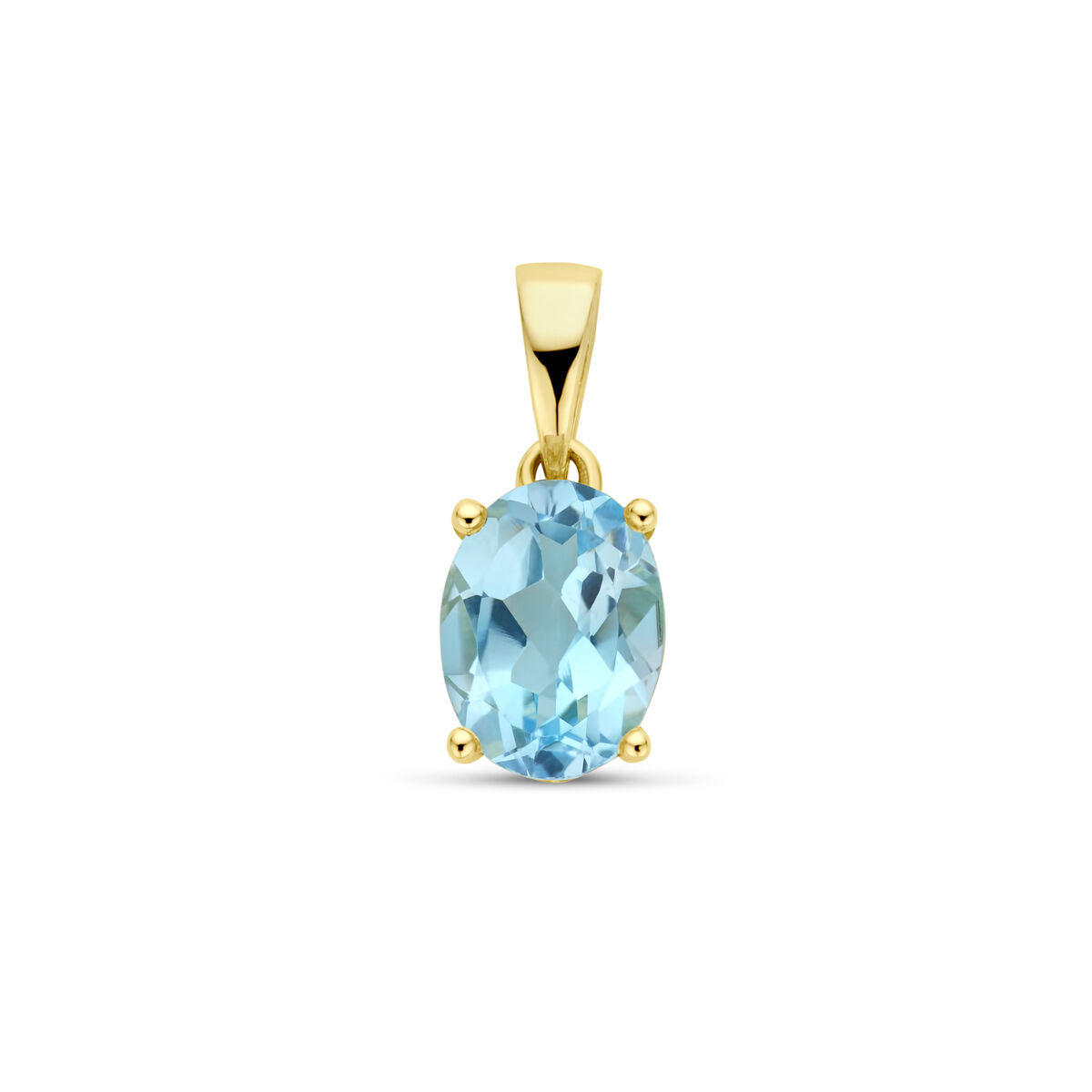 pendentif en topaze bleue serti de 14K or jaune.