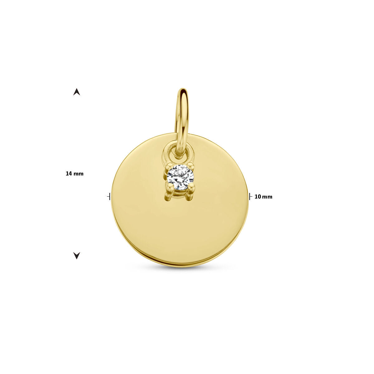 pendentif cercle et diamant h si or jaune 14K