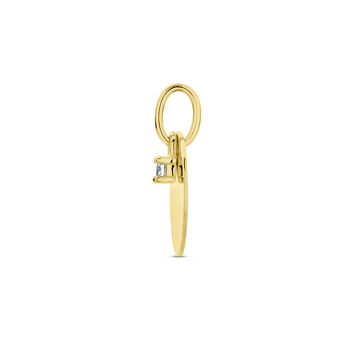 pendentif cercle et diamant h si or jaune 14K