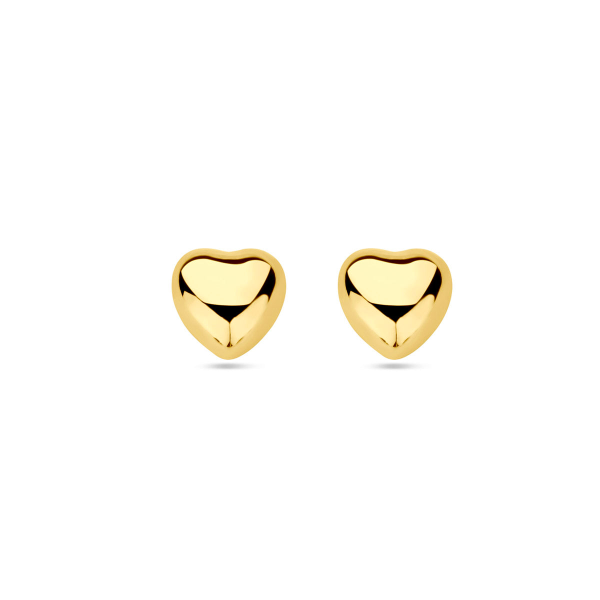 Boucles d'oreilles en forme de cœur en or jaune 14K.