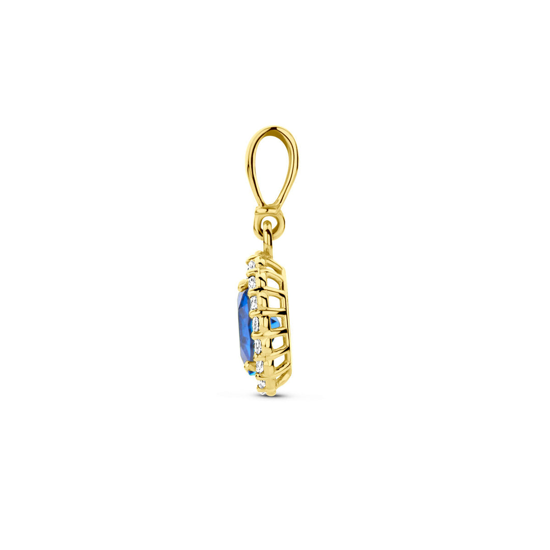 hanger met geboortesteen zirkonia 14K geelgoud