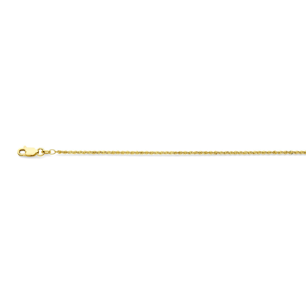cordon en or jaune massif de 14 carats de 1,7 mm avec fermoir.