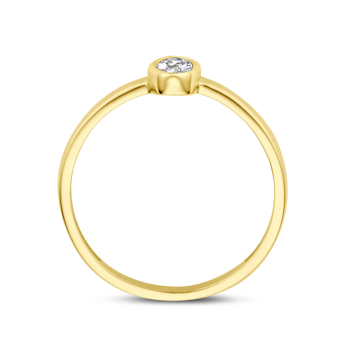 bague zircone 14K or jaune