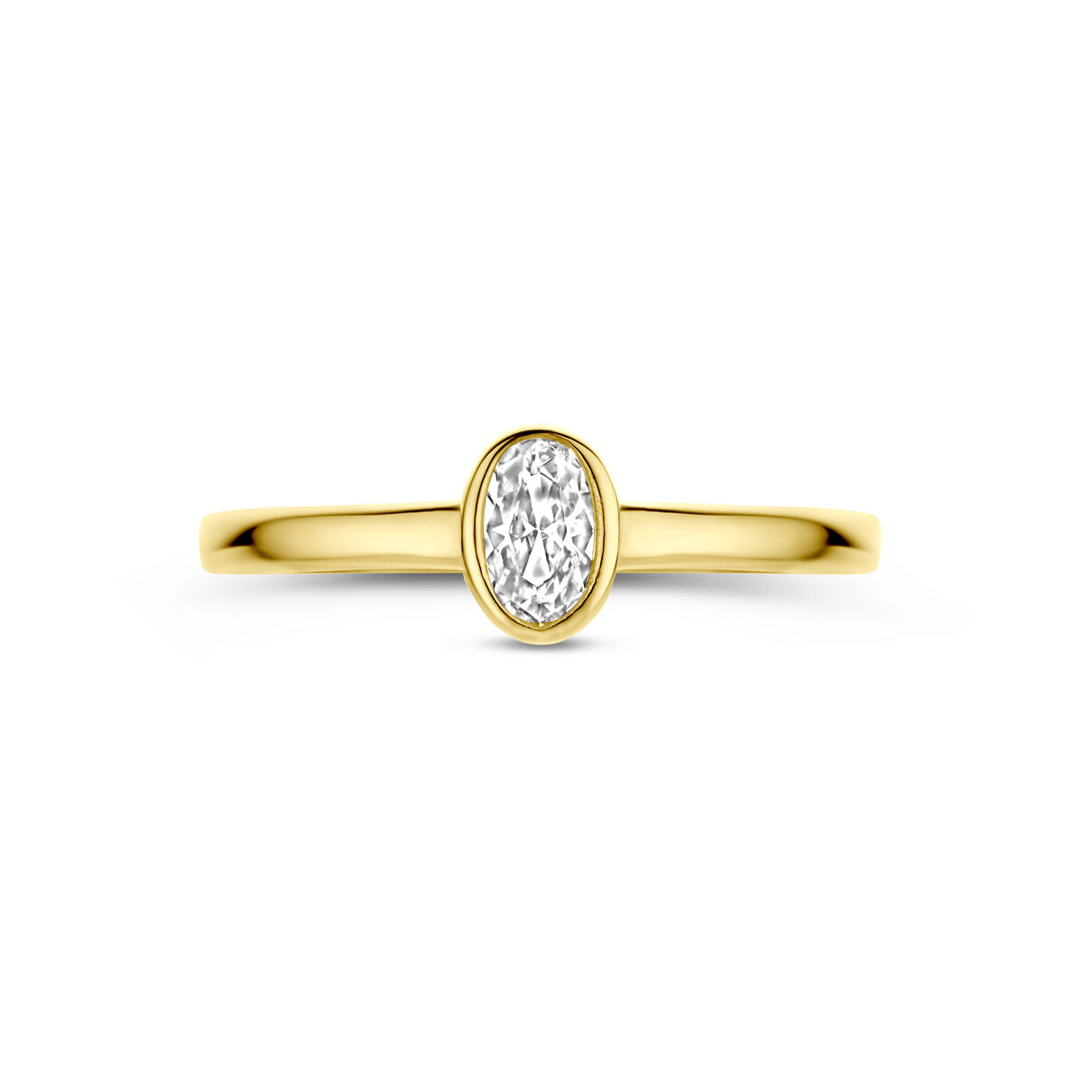 bague zircone 14K or jaune