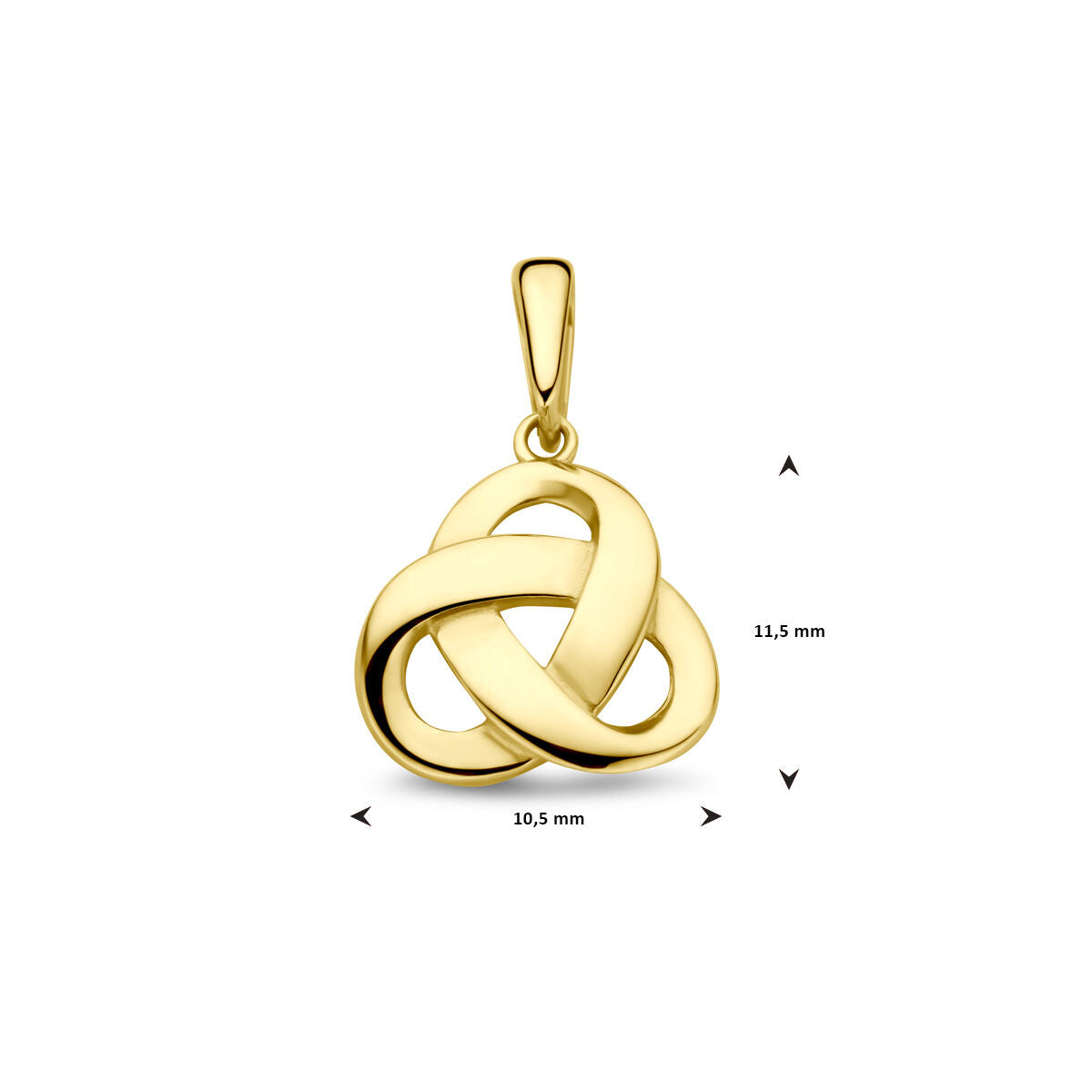 pendentif nœud 16 mm or jaune 14K