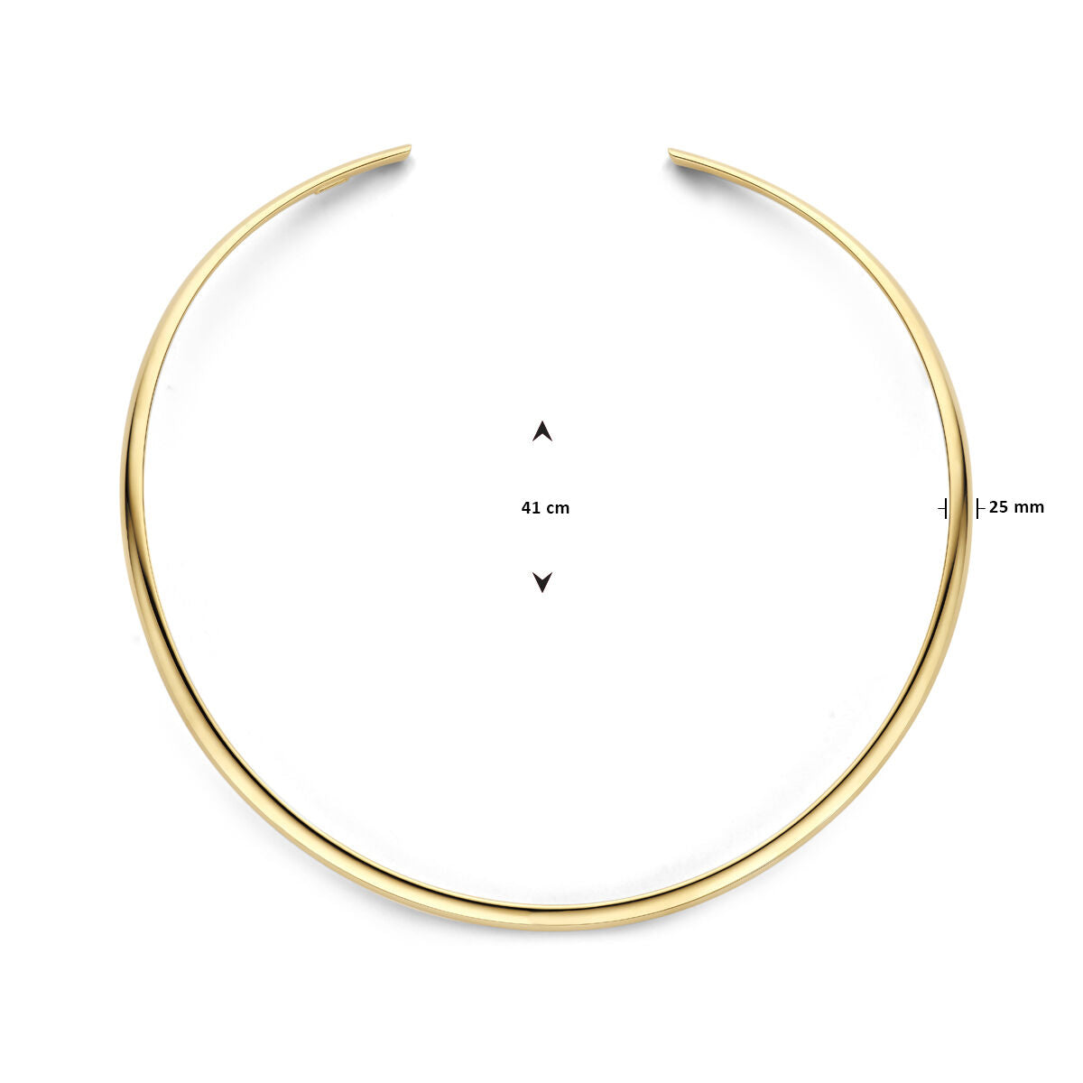 collier spang ovale tube or jaune 14K