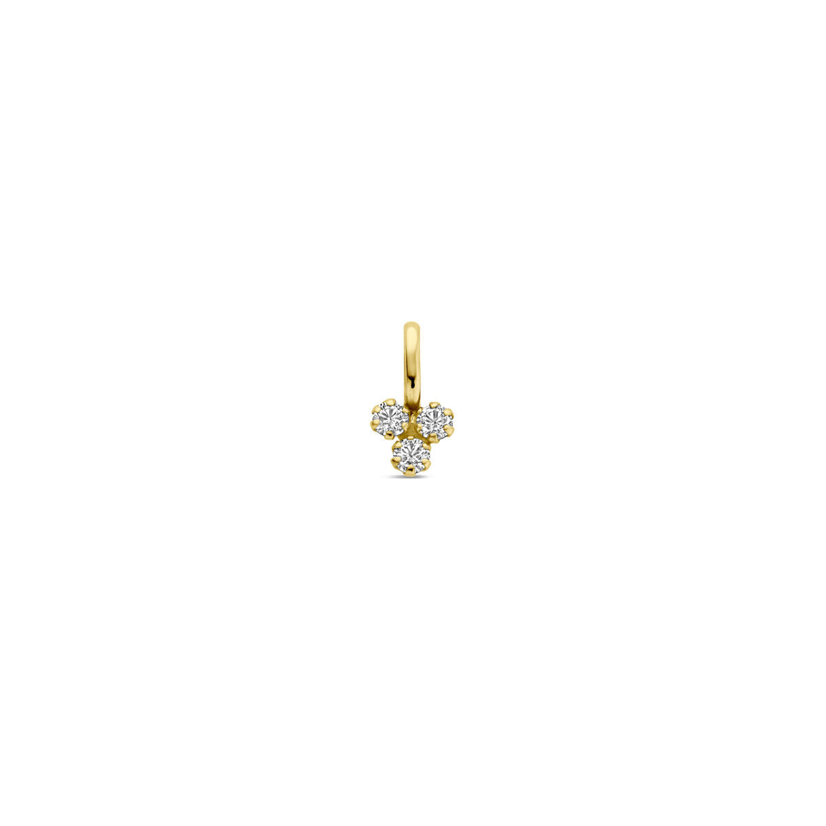 pendentif en or jaune 14K avec zircons, forme de croix, 9 mm.