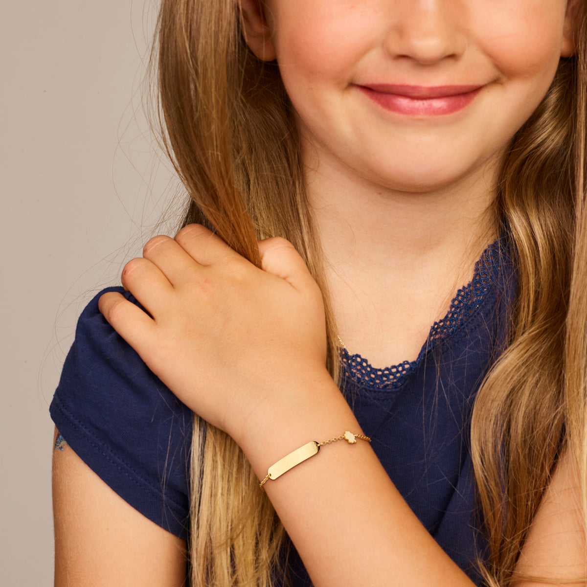 graveerarmband klavertje 14K geelgoud
