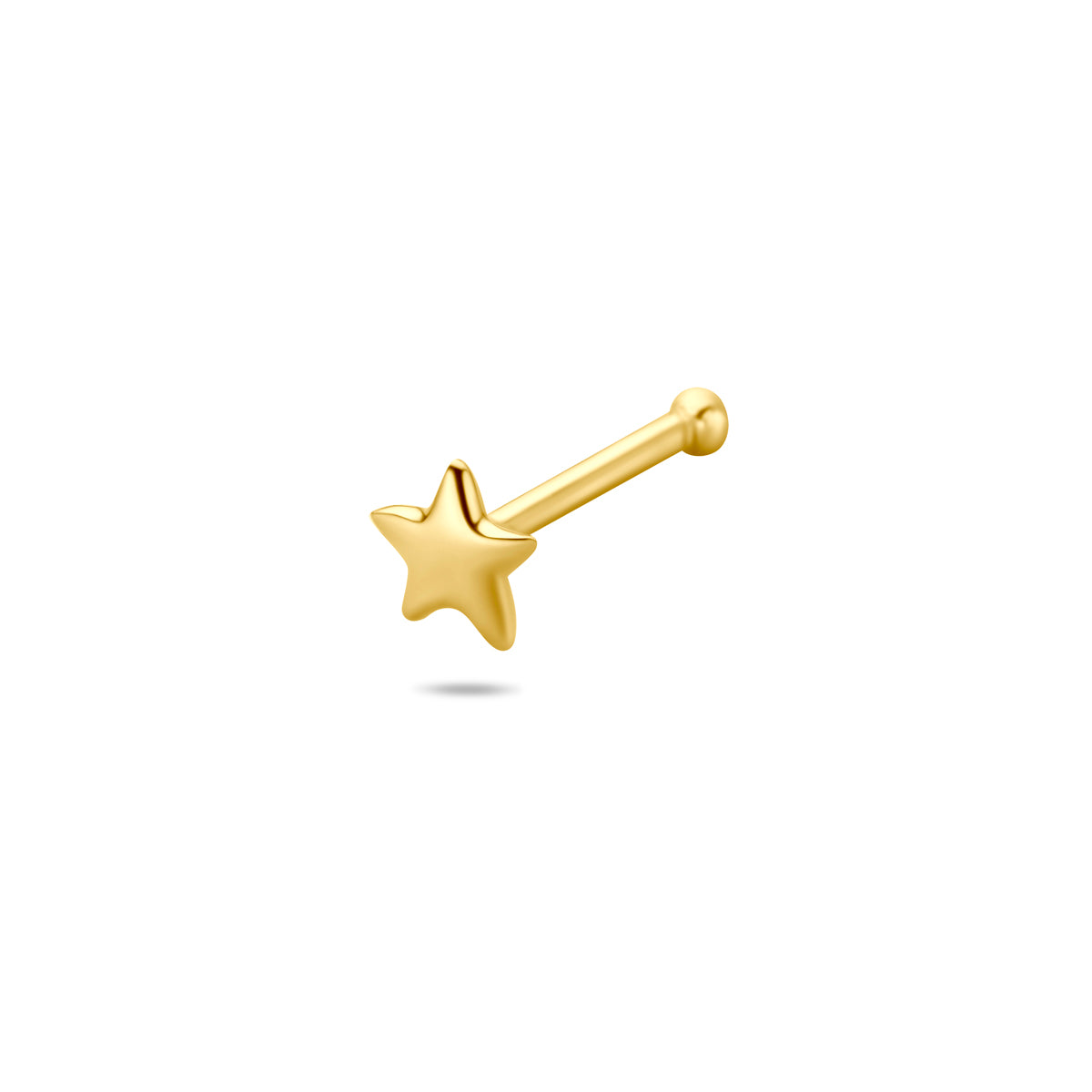 Nez en or jaune 14K avec une étoile de 3 mm.