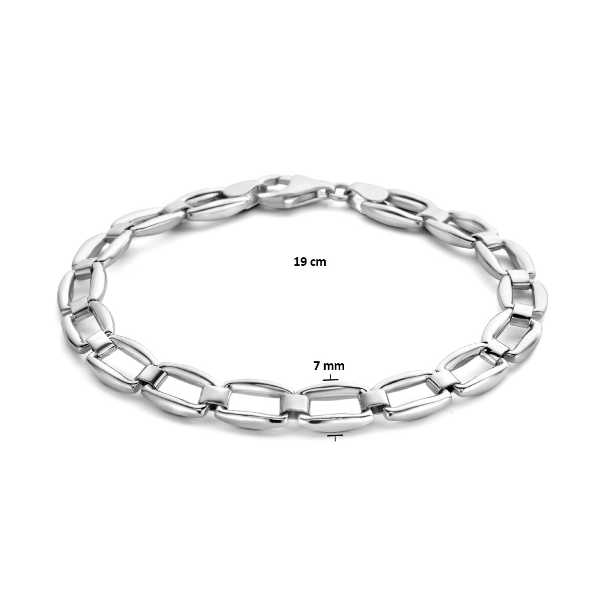 bracelet 7,0 mm 19 cm argent rhodié