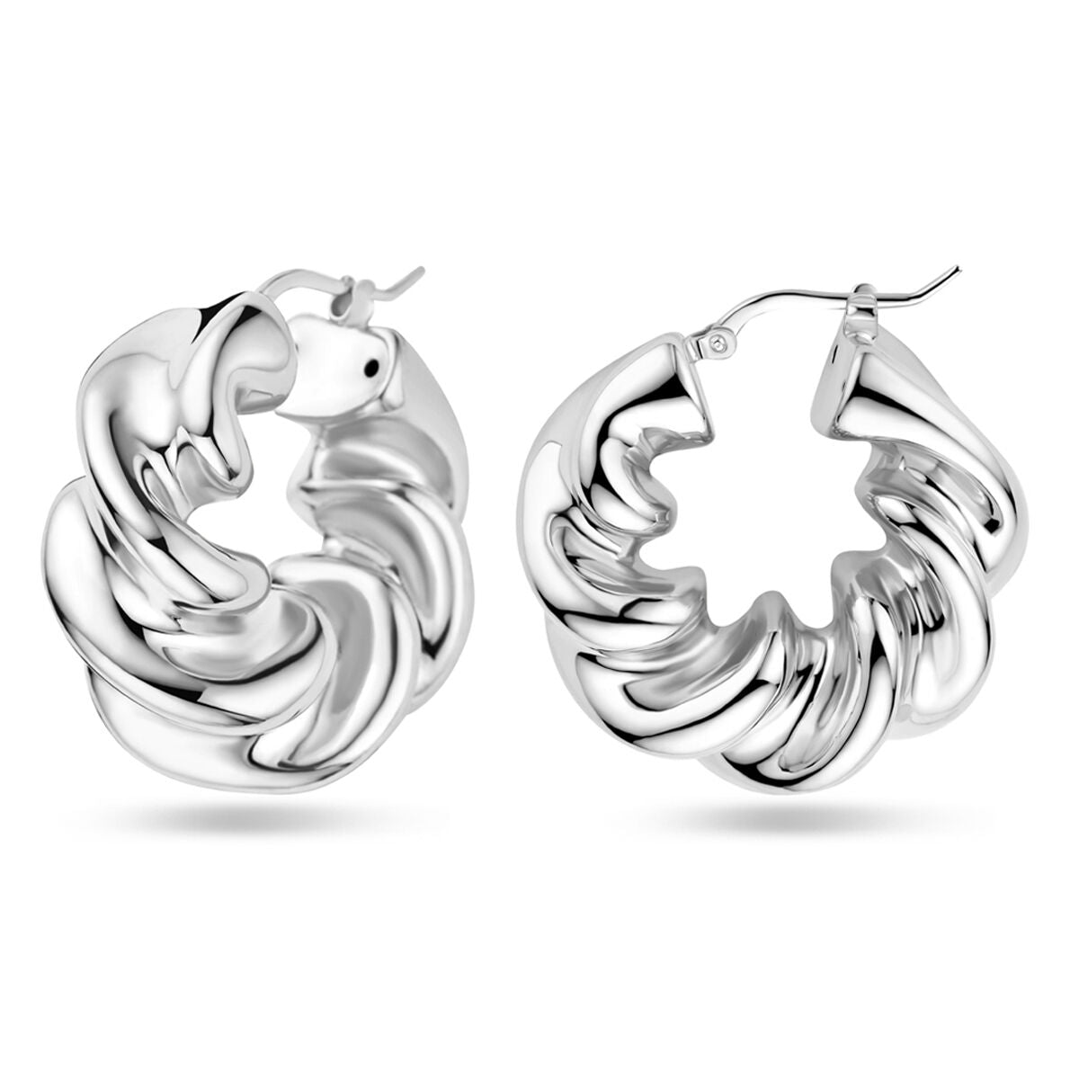 créoles torsadées 30 mm argent rhodié