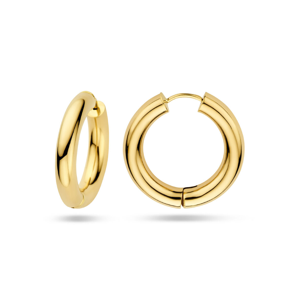 créoles 4,0 mm tube rond or jaune 14K