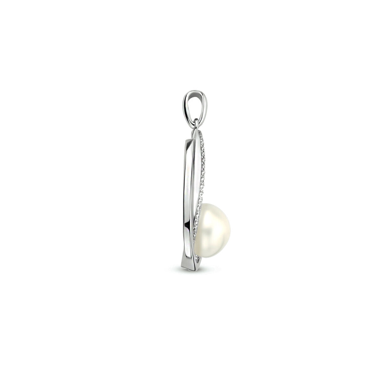 pendentif perle zircone argent rhodié