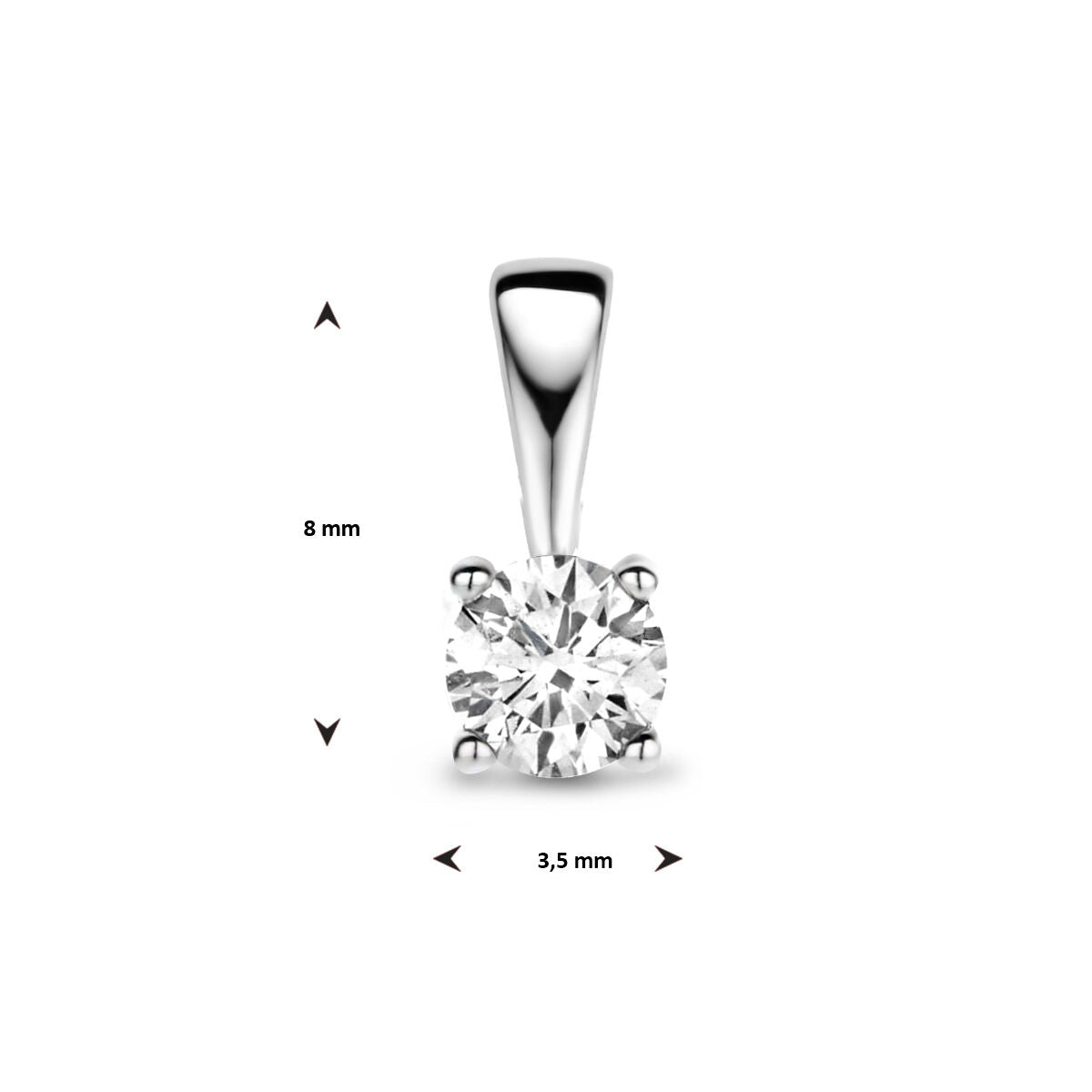 pendentif diamant h si or blanc 14K
