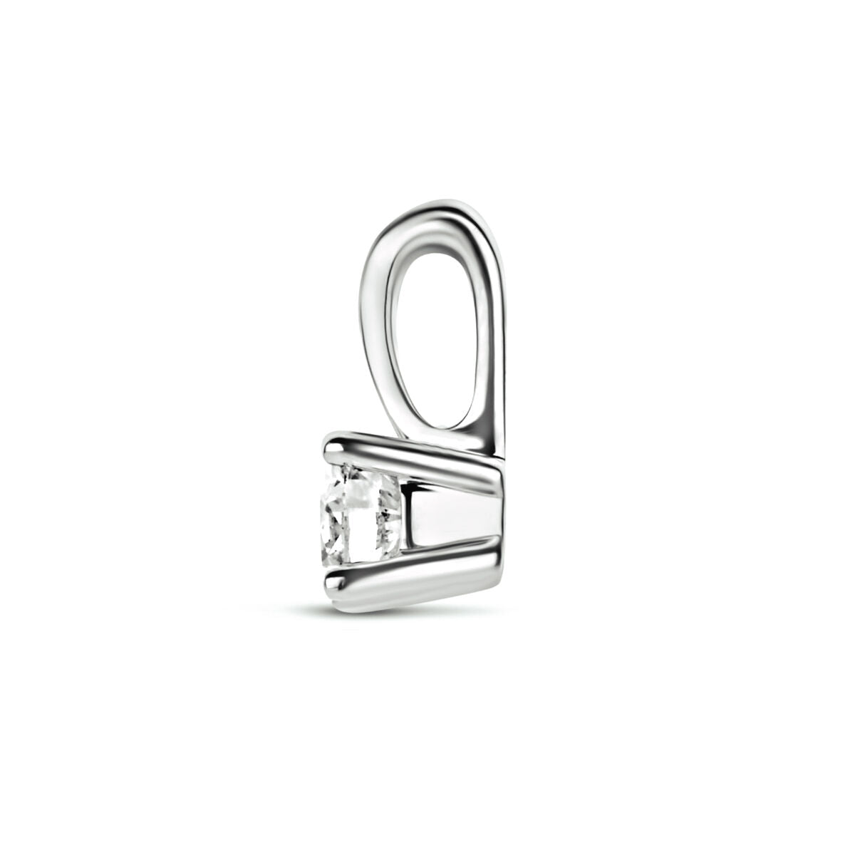 pendentif en or blanc 14K avec diamant H SI, design moderne et élégant.