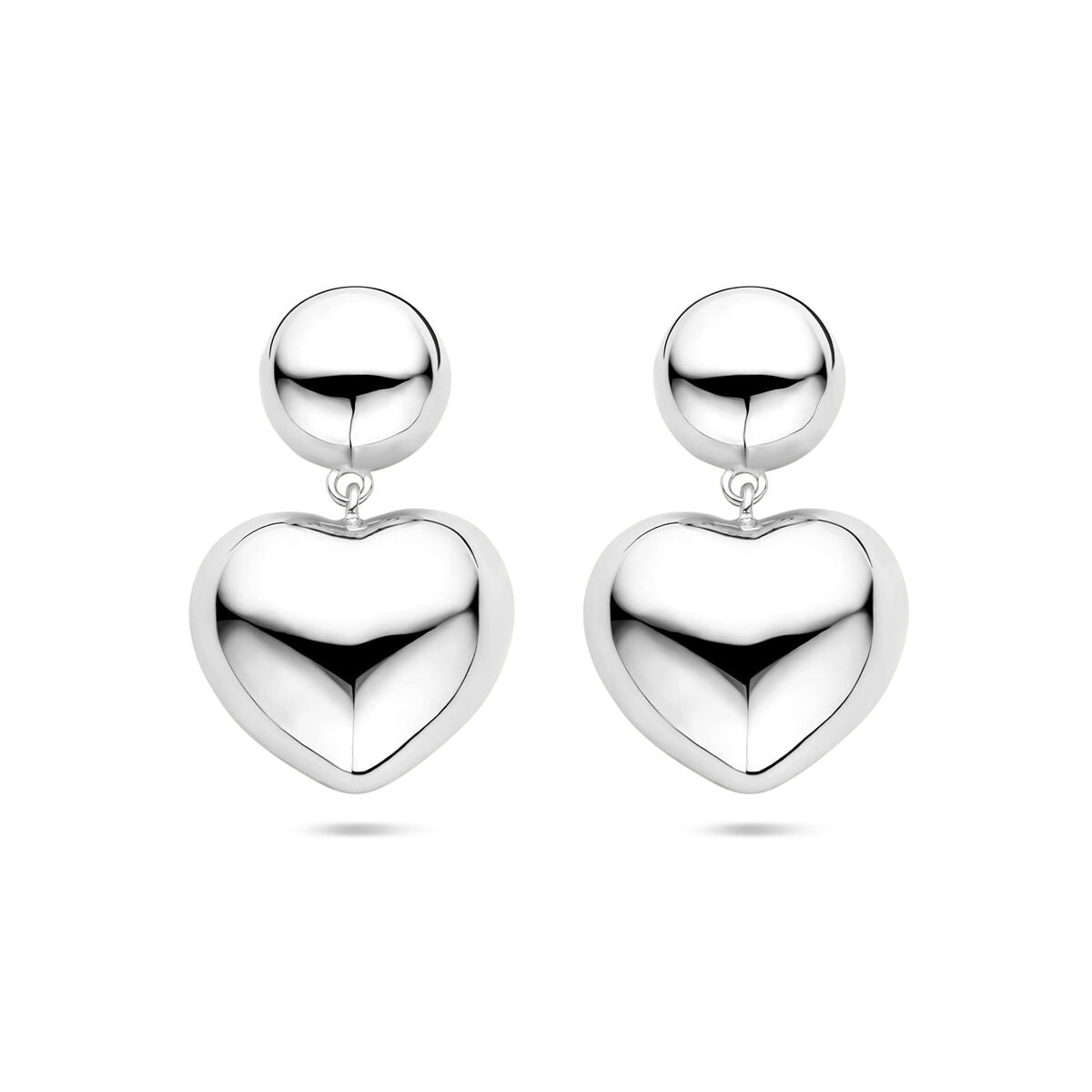 boucles d'oreilles cœurs 32 mm argent rhodié