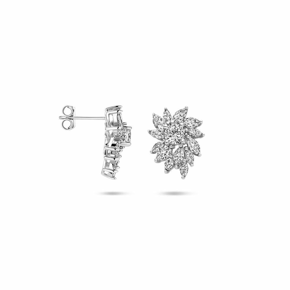 puces d'oreilles zircone 18 mm argent rhodié