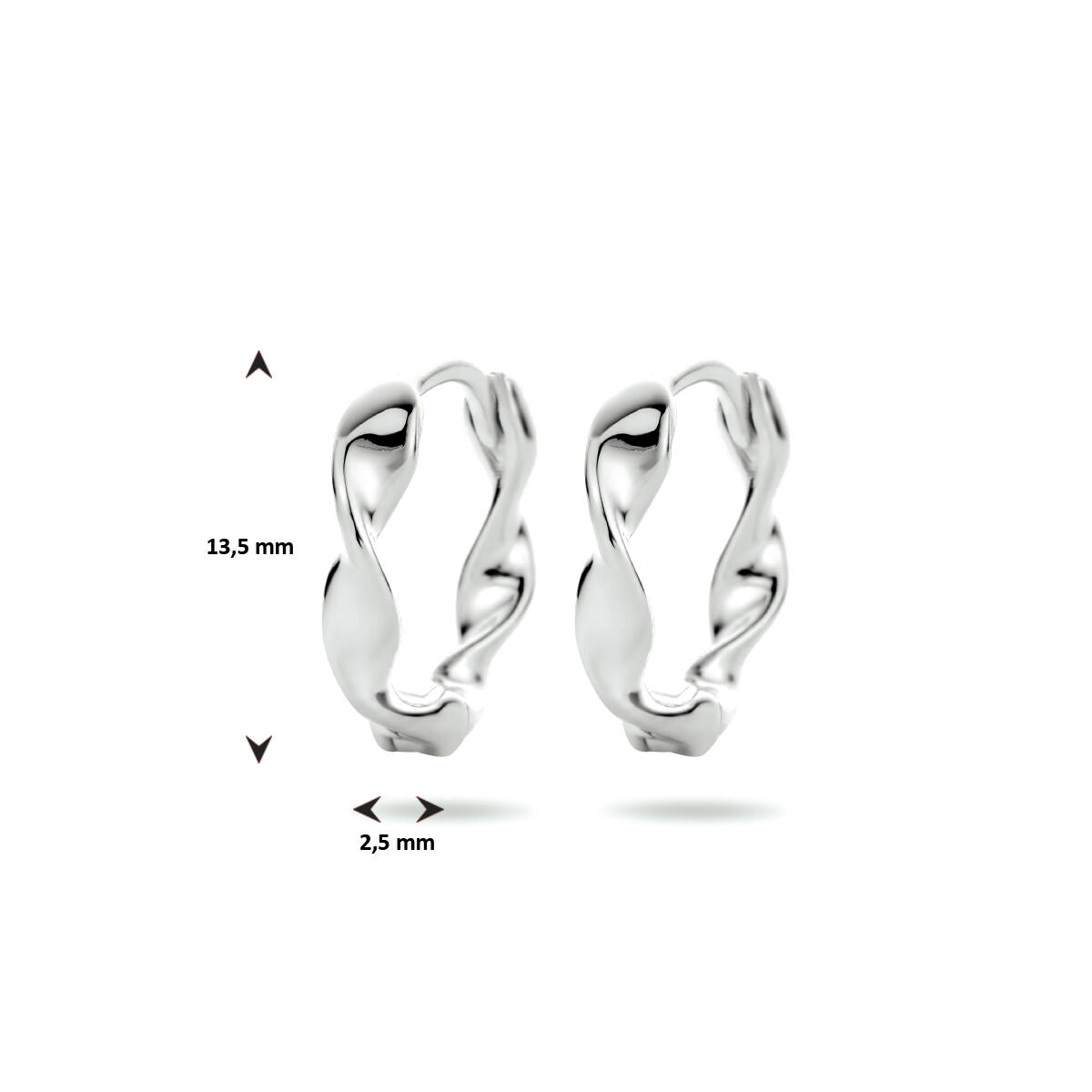 créoles torsadées en argent rhodié