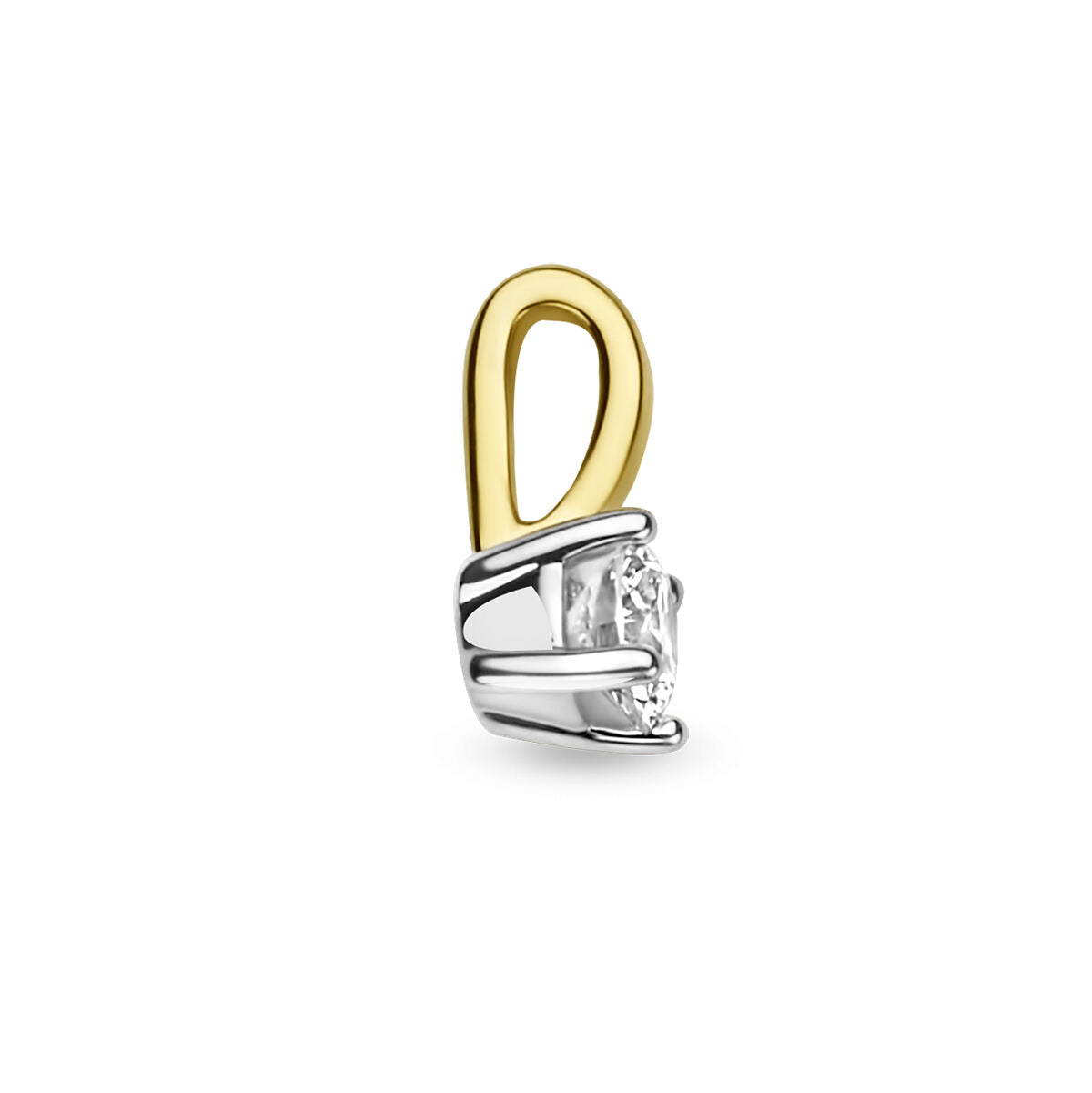 pendentif diamant h si or bicolore jaune/blanc 14K