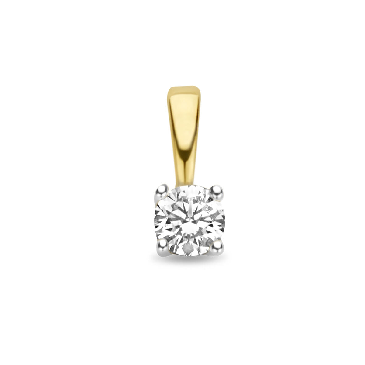 Pendentif en or bicolore jaune et blanc avec un diamant H SI.