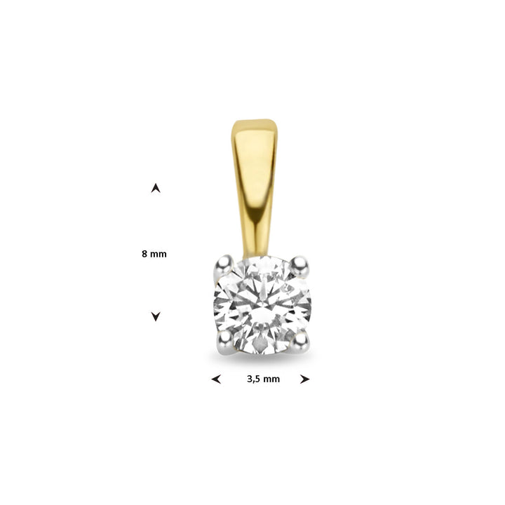 hanger diamant h si 14K bicolor goud geel/wit