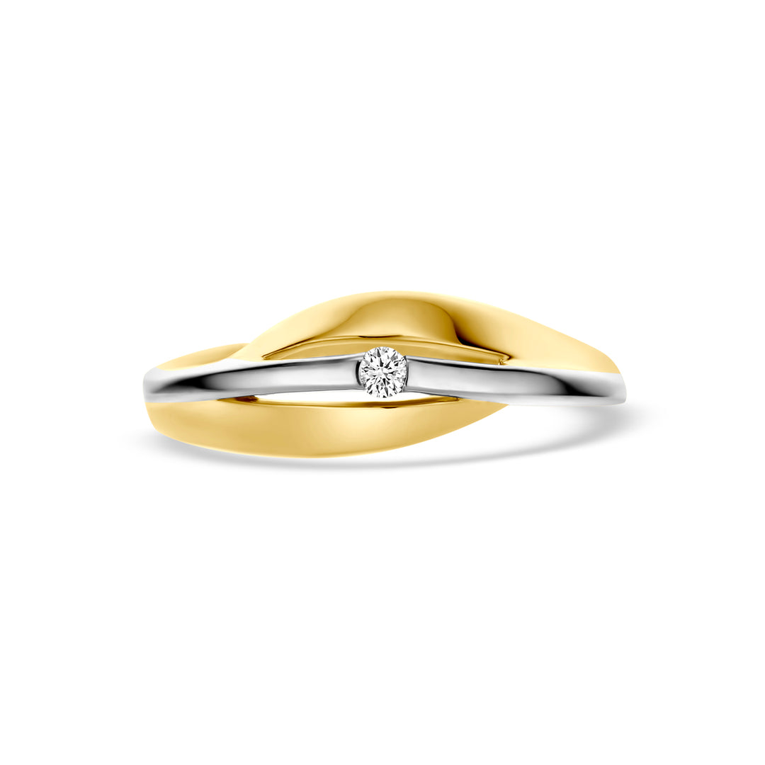 ring lab grown diamant 14K bicolor goud