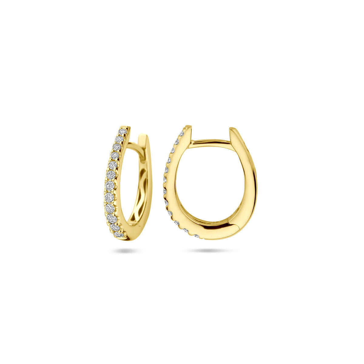 créoles diamant h si 2,5 mm tube or jaune 14K
