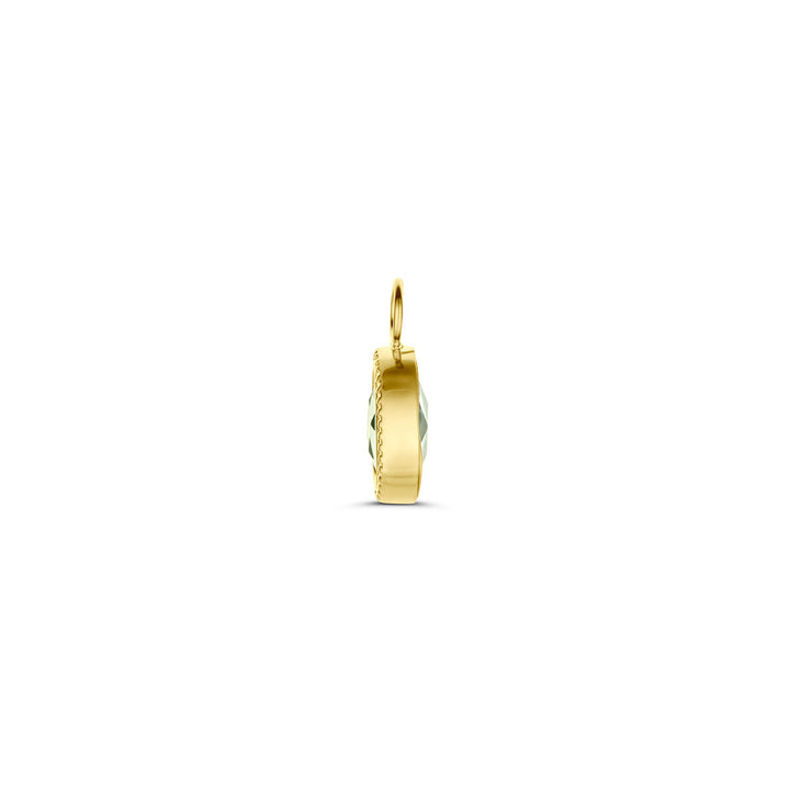 oorringhanger groen amethist 14K geelgoud