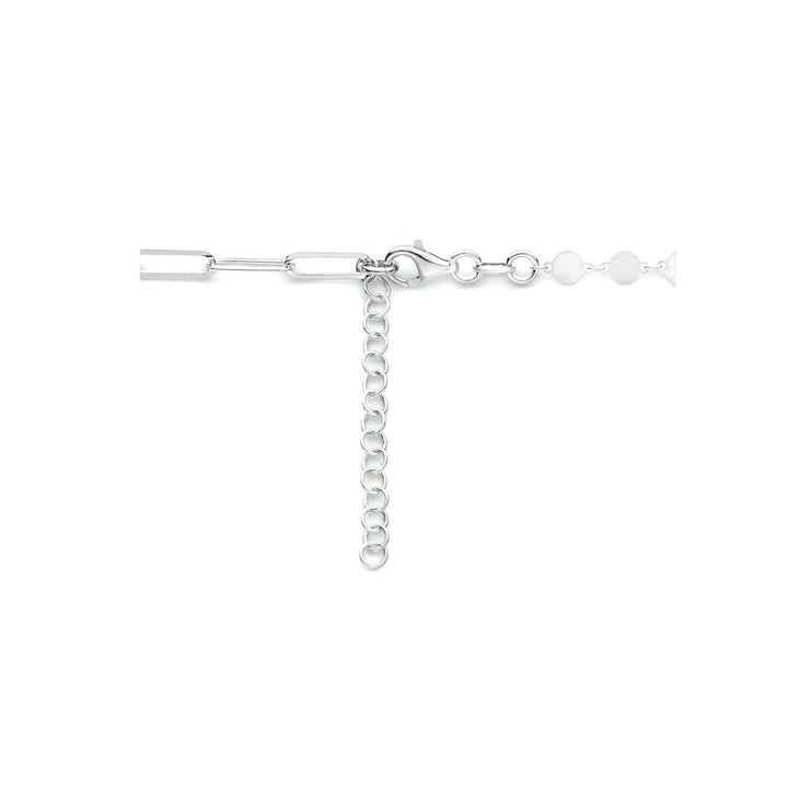 collier hartjes 40 + 4 cm zilver gerhodineerd