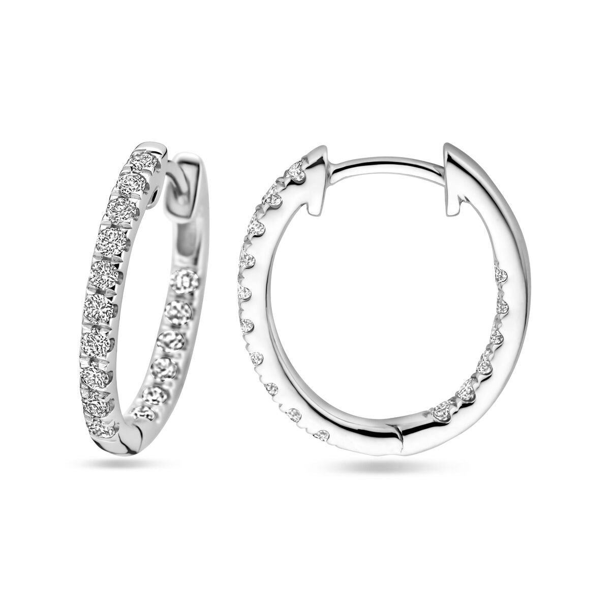 créoles en diamant lab grown 0.46ct (2x 0.23ct) h si or blanc 14K