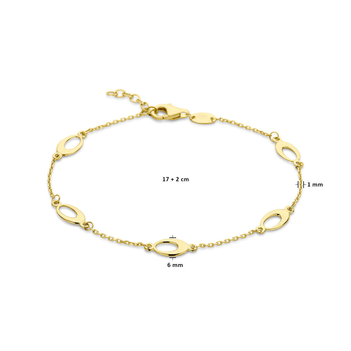 Bracelet en or pour femme ovale 14K