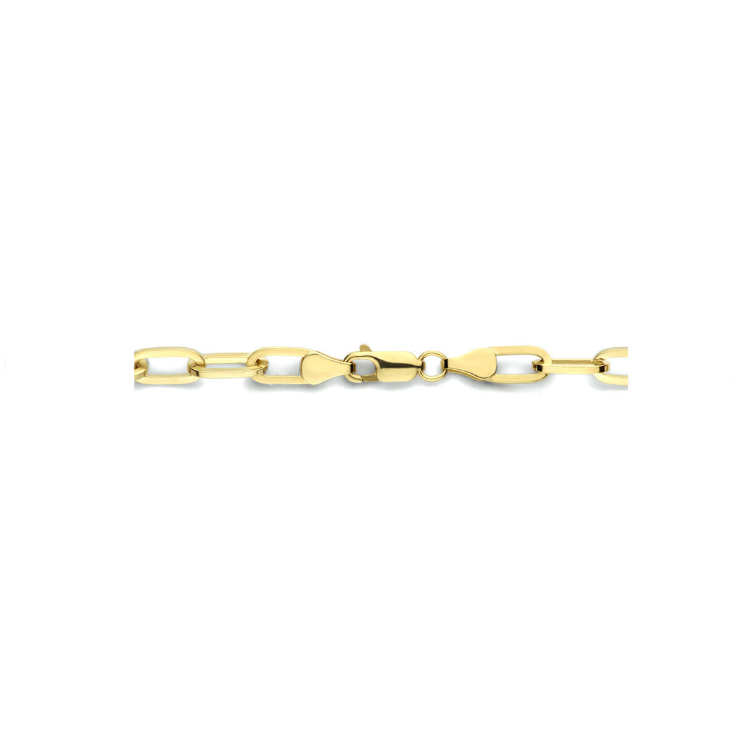 collier paperclip plat massief 5,0 mm 45 cm Zilgold (geelgoud met zilverkern)
