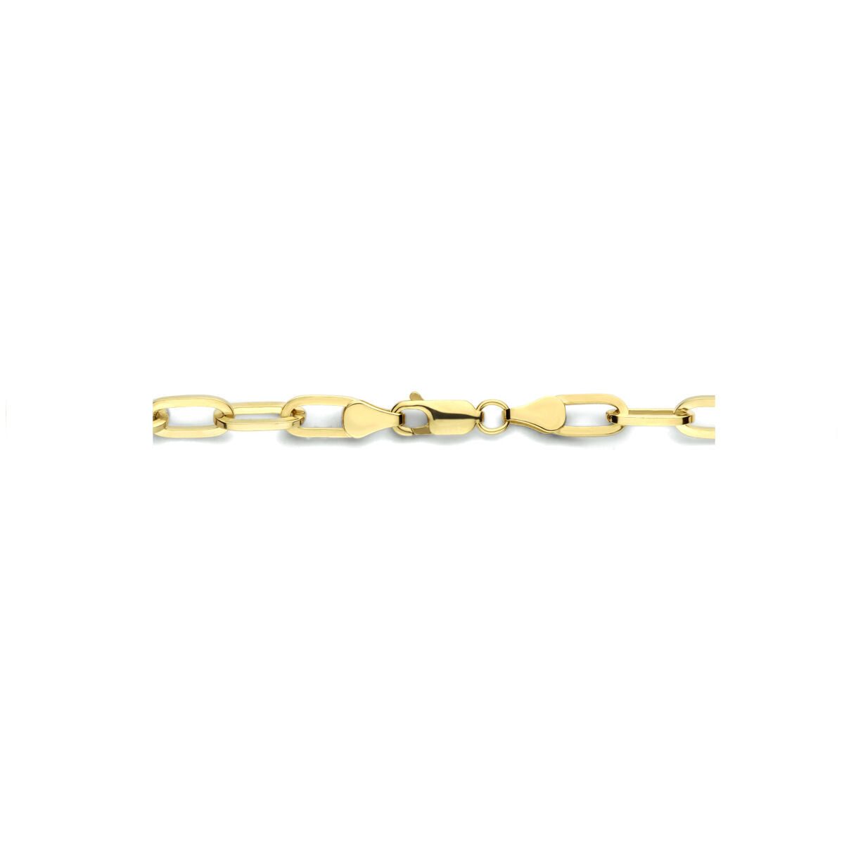 collier paperclip plat massif 5,0 mm 45 cm Zilgold (or jaune avec noyau en argent)