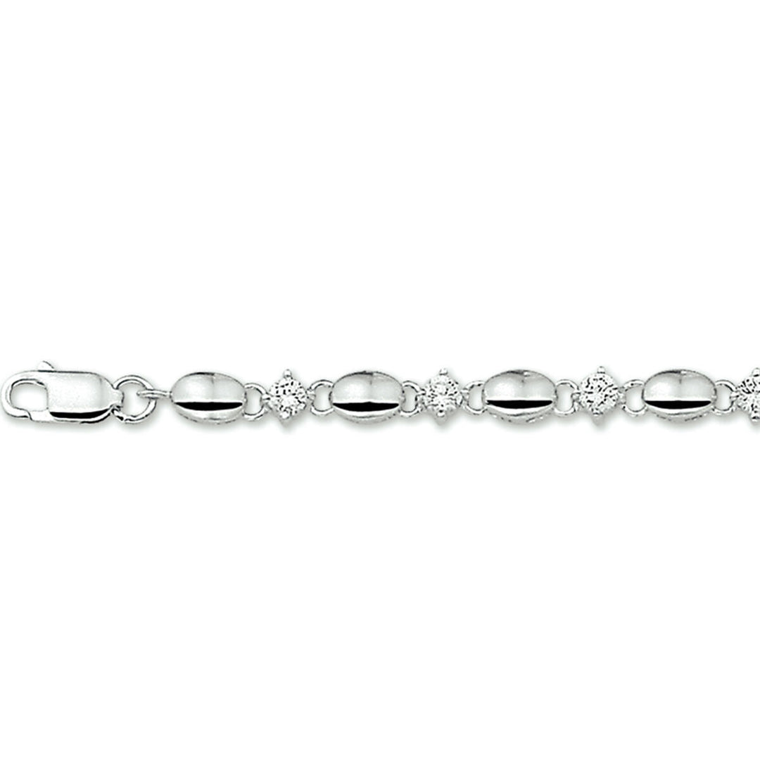 armband zirkonia 4,5 mm 18 ,5 cm zilver gerhodineerd