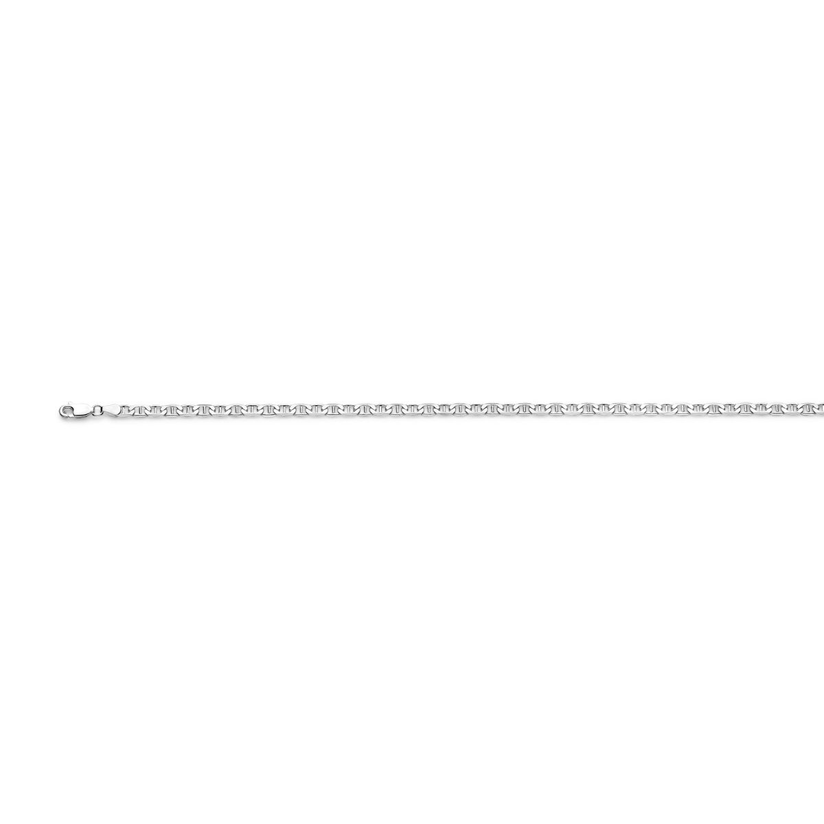 Bracelet en argent blanc avec maillons en forme d'ancre de 3,8 mm.