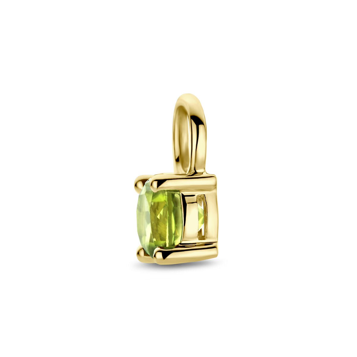 pendentif créole péridot pièce 14K or jaune