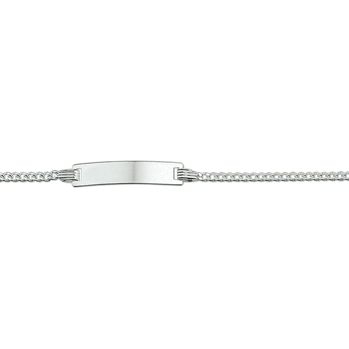 Bracelet gourmette avec plaque rectangulaire polie de 4,2 mm.