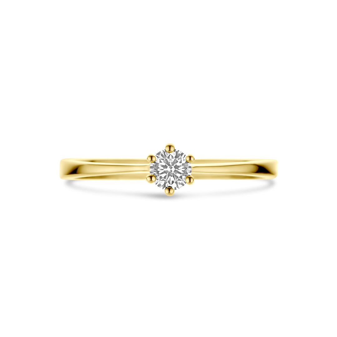 ring zirkonia 14K geelgoud