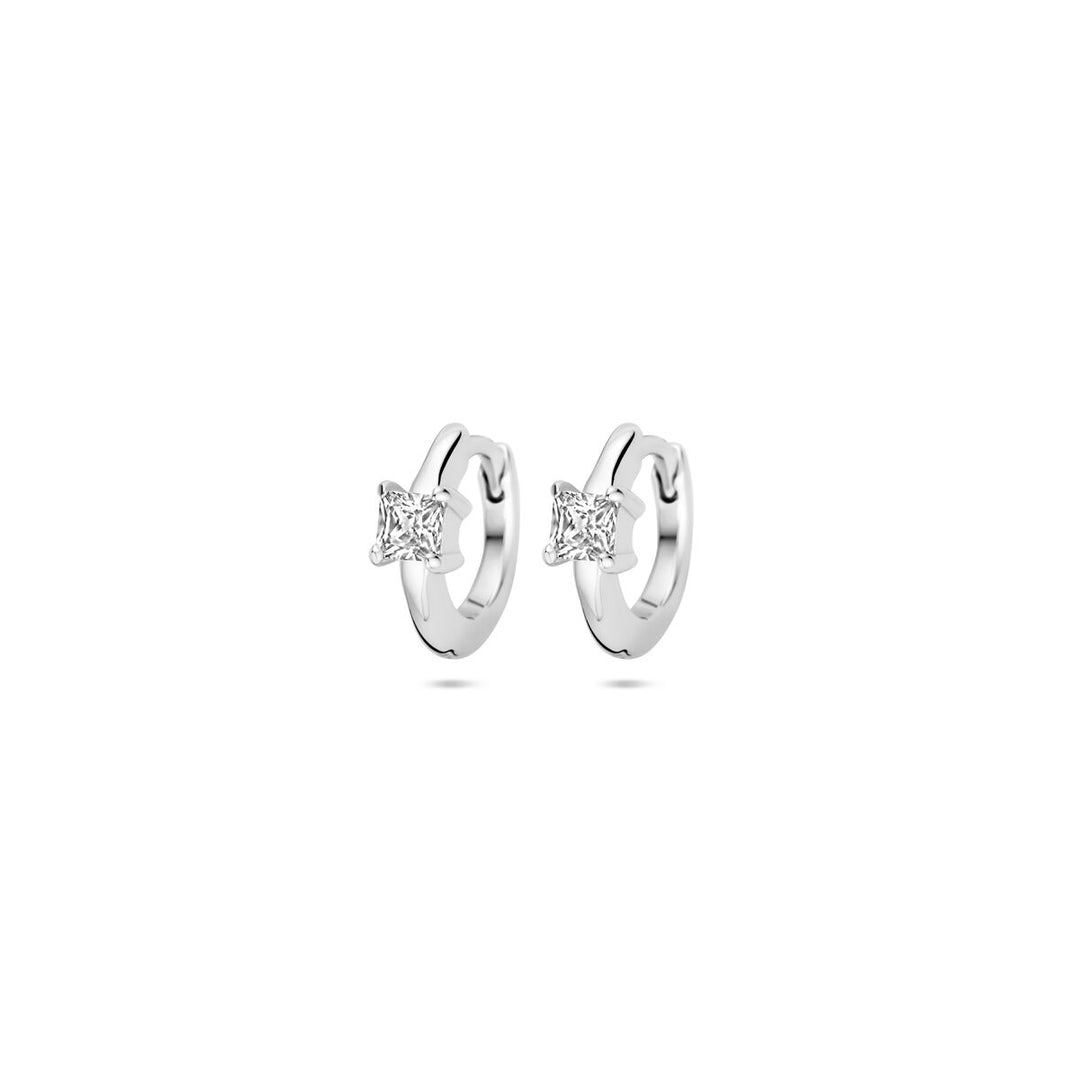 klapoorringen zirkonia 10,5 mm zilver gerhodineerd