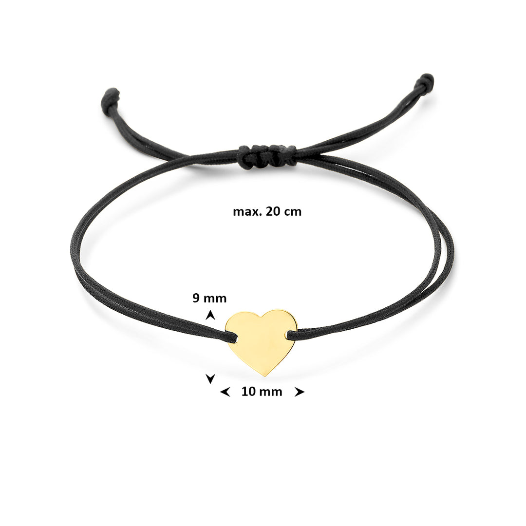 graveerarmband hartje zwart 14K goud
